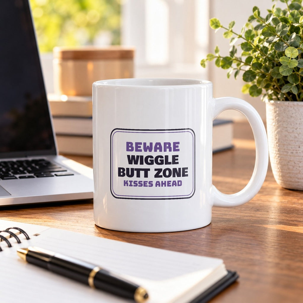 Funny Pit Bull Mug Beware Wiggle Butt Zone Sign For Pit Bull Owners - photo 3