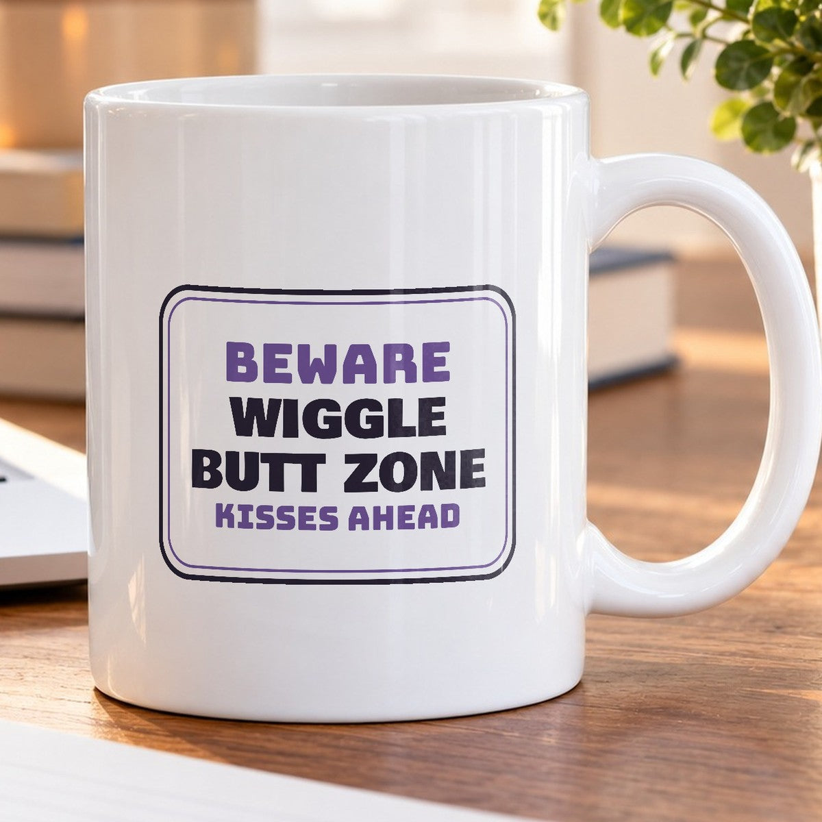 Funny Pit Bull Mug Beware Wiggle Butt Zone Sign For Pit Bull Owners - photo 5