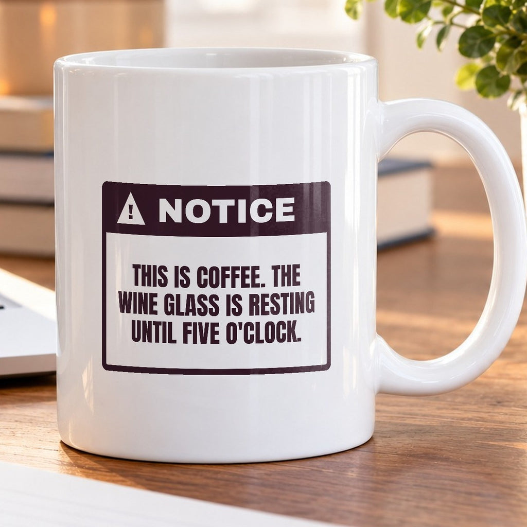 Wine Lover Coffee Mug The Wine Glass Is Resting Funny Notice - photo 5
