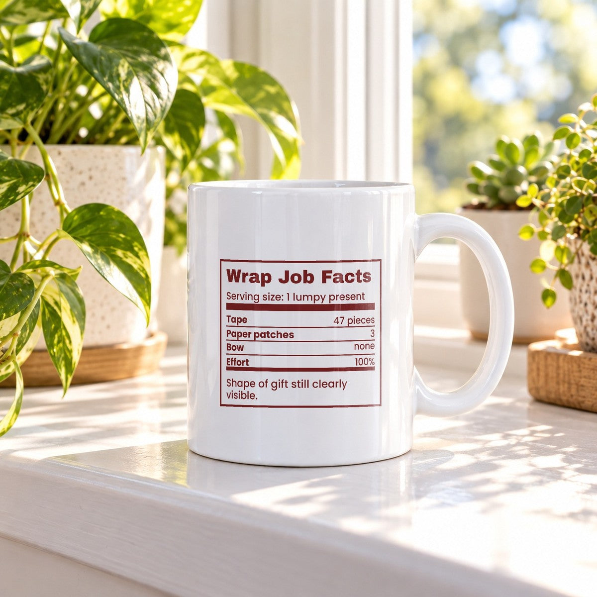Funny Christmas Coffee Mug Wrap Job Facts Nutrition Label - photo 3