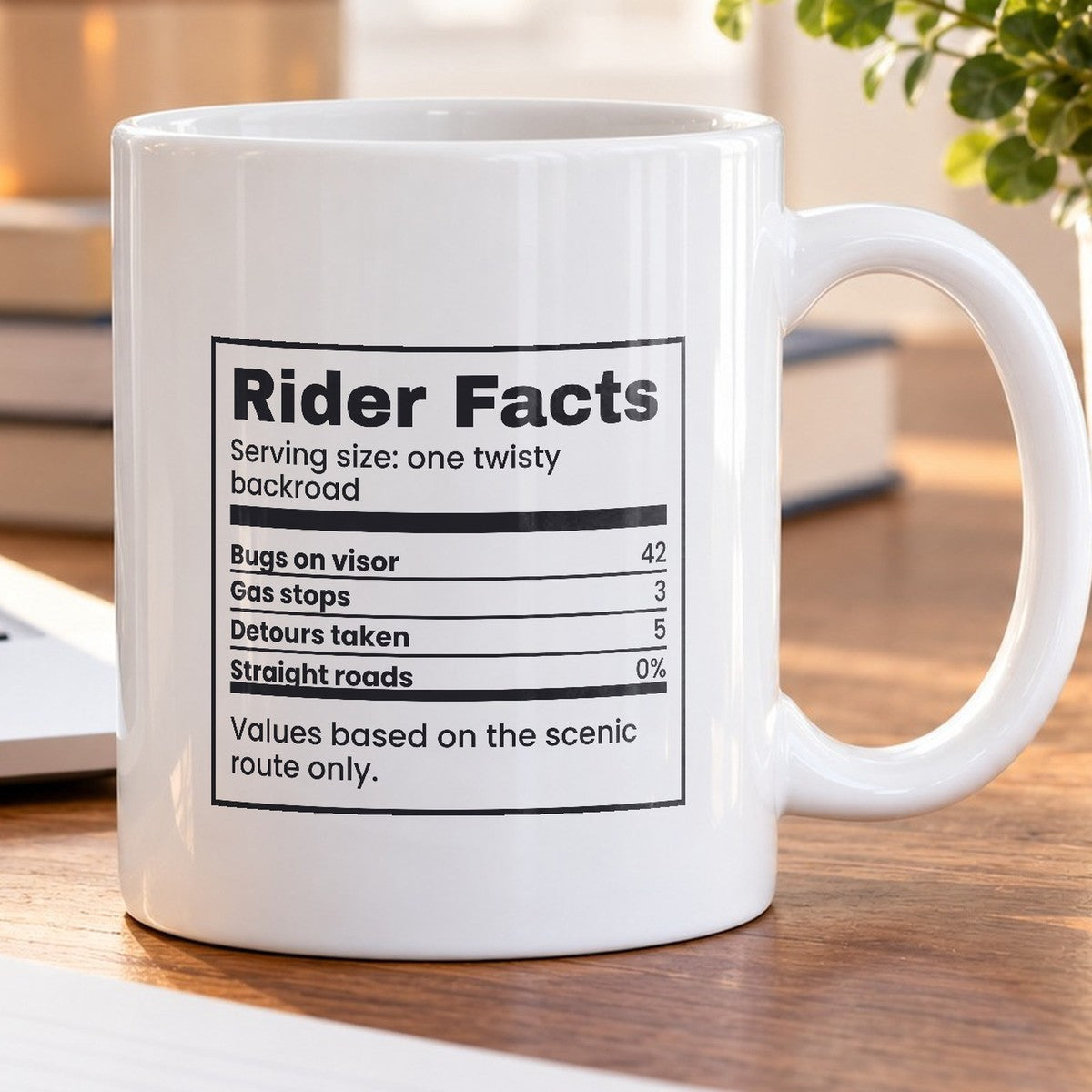Rider Facts Motorcycle Coffee Mug Zero Percent Straight Roads - photo 5