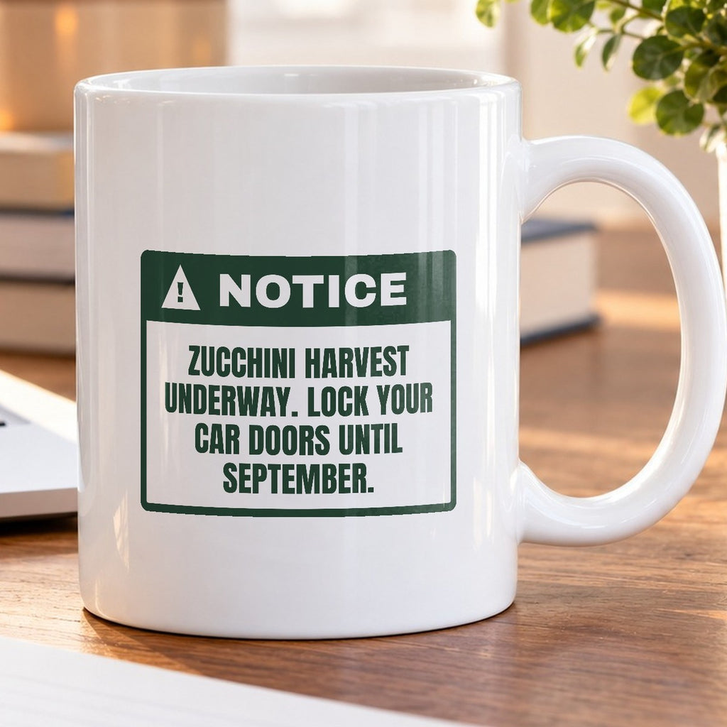 Funny Vegetable Garden Coffee Mug Zucchini Season Lock Your Car - photo 5